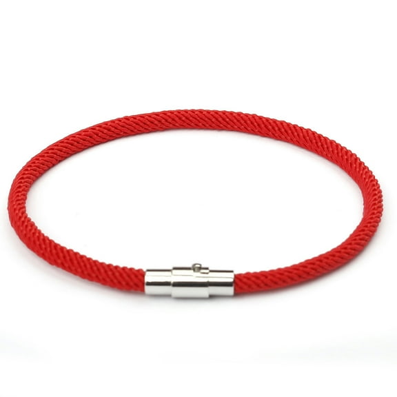 EOEMY 10Pcs Magnetic Clasp Bracelet Bangle Lucky Red String Bracelets For Couple Gift-Red