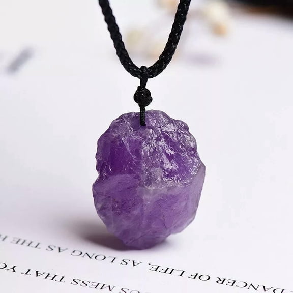 EOEMY 10Pcs Natural Amethyst Quartz Crystal Gem Pendant Healing Reiki Necklace Amulet