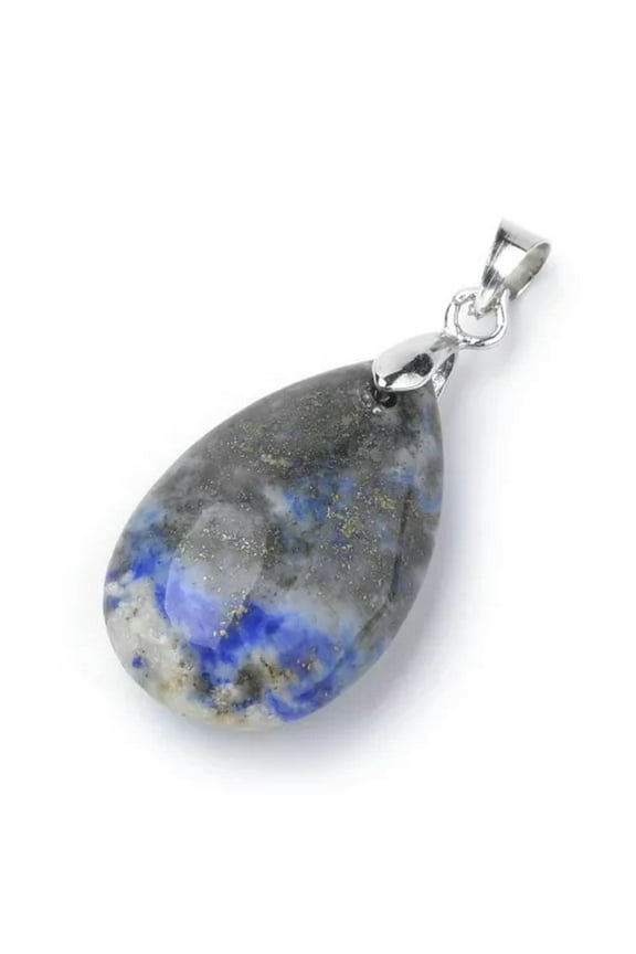 10Pcs Natural Gemstone Drop Pendants Smooth Mini Charms Necklace Making 23~24mm-Natural Lapis Lazuli Pendants