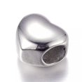 thumbnail image 1 of EOEMY 10X 304 Stainless Steel Solid Heart European Beads Smooth Large Hole Charms 10mm, 1 of 2