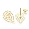 thumbnail image 1 of EOEMY 10X Gold 304 Stainless Steel Drop Earring Posts Textured W/ Loop & Earnut 22.5mm, 1 of 2