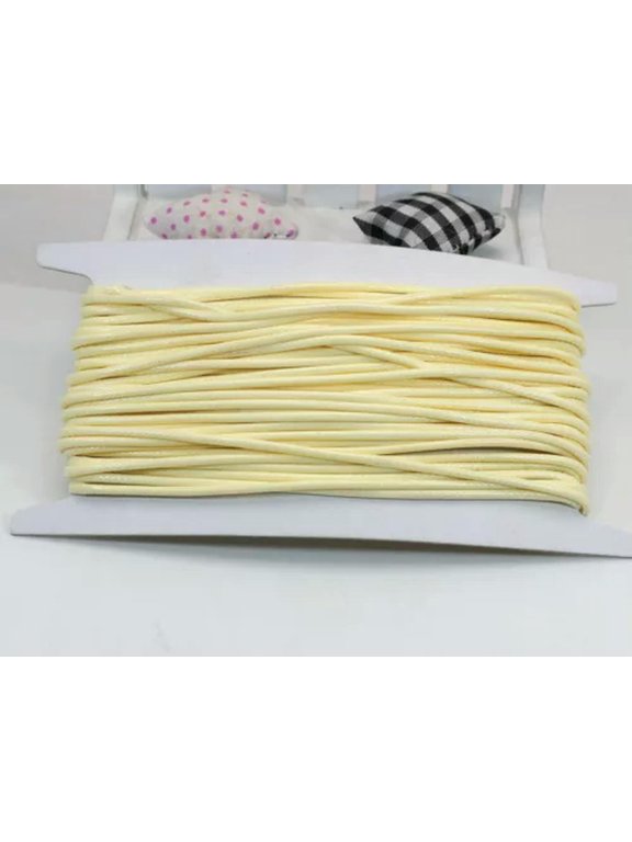11 Yards Korean Waxed Cord String Thread Round 2mm For Bracelet Necklace Crafts-14# Ivory