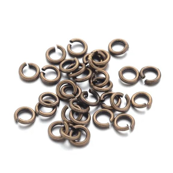 EOEMY 11000Pcs/500G Brass Open Jump Rings Close But Unsoldered Loop Jewelry Making 4mm-Antique Bronze