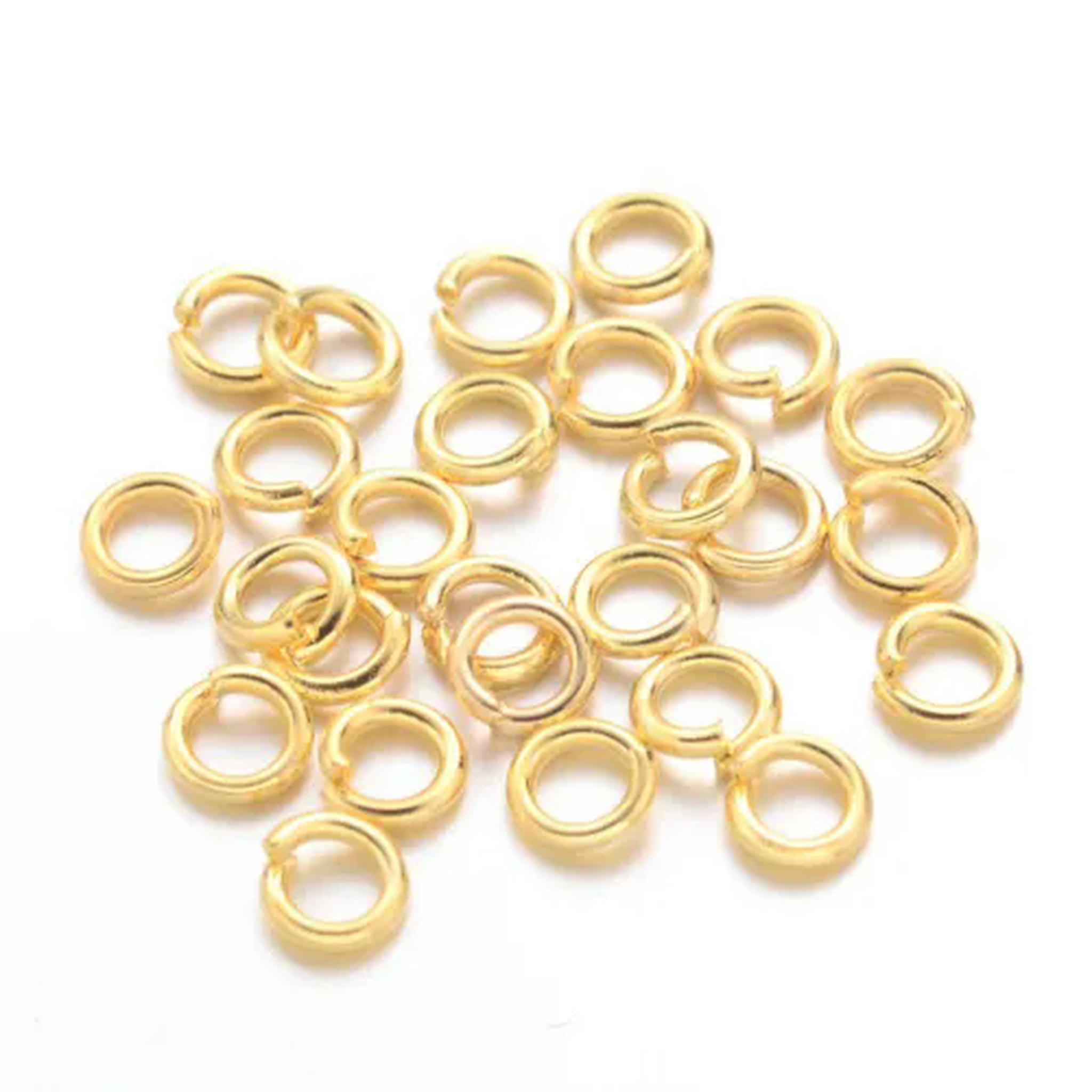 EOEMY 11000Pcs/500G Brass Open Jump Rings Close But Unsoldered Loop Jewelry Making 4mm-Golden
