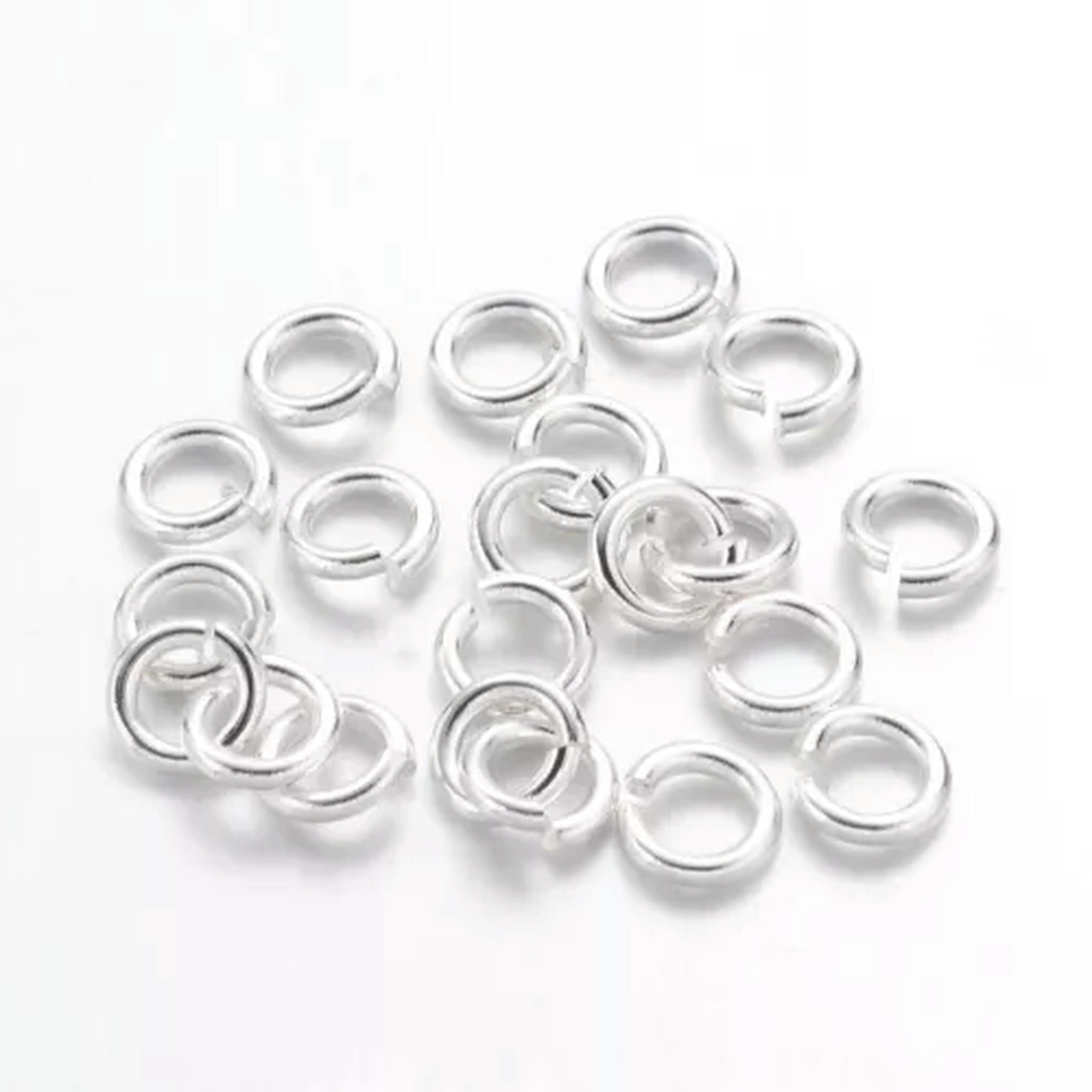 EOEMY 11000Pcs/500G Brass Open Jump Rings Close But Unsoldered Loop Jewelry Making 4mm-Silver