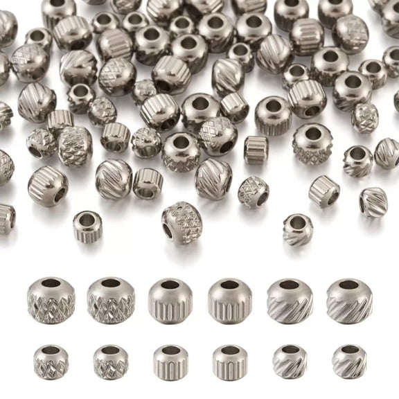 EOEMY 120Pcs 303 Stainless Steel Column Spacer Beads 3mm 4mm Tiny Metal Loose Spacer