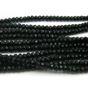 EOEMY 150 Pcs Black 2X3mm Faceted Rondelle Bead Crystal Glass Beads Jewelry Making