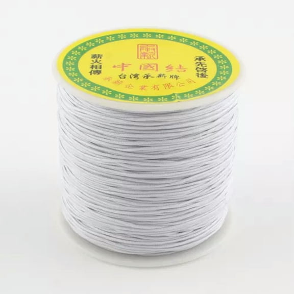 EOEMY 153Yds/Roll Strong Nylon Threads Round Beading Cords Wrapping String Spool 1mm-Light Gray