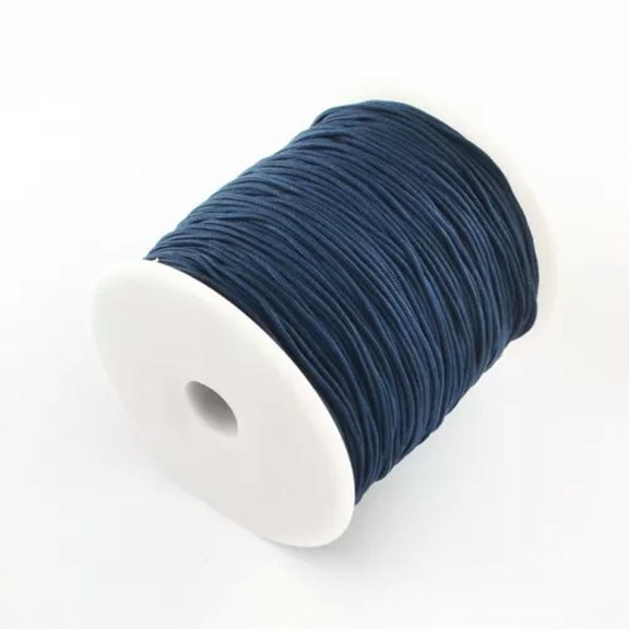 EOEMY 153Yds/Roll Strong Nylon Threads Round Beading Cords Wrapping String Spool 1mm-Prussian Blue