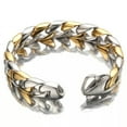thumbnail image 1 of EOEMY 15mm New Men'S Chain Silver Gold 316L Stainless Steel Curb Cuban Link Bracelet-7.5Inch Bracelet, 1 of 6