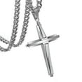 thumbnail image 1 of EOEMY 18"-40" Curb Chain Hot Women Men Stainless Steel Crucifix Cross Pendant Necklace-Silver-26Inch Or 66Cm, 1 of 5