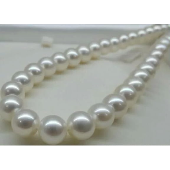 EOEMY 18" Aaa 11-12mm Perfect Round South Sea Genuine White Pearl Necklace 14K