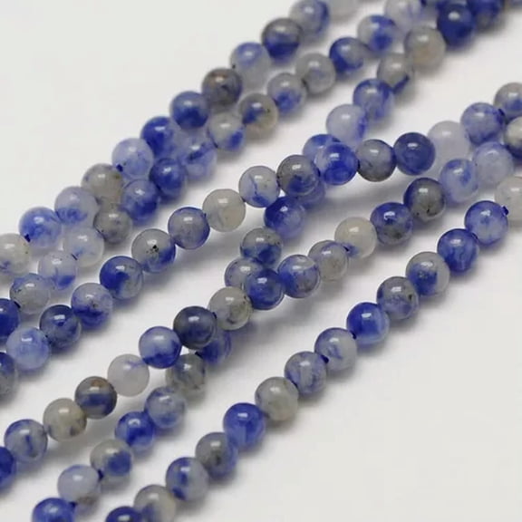 EOEMY 184Pc/Strd Mixed Natural Gemstone Round Beads Smooth Mini Loose Spacer Beads 2mm-Blue Spot Jasper