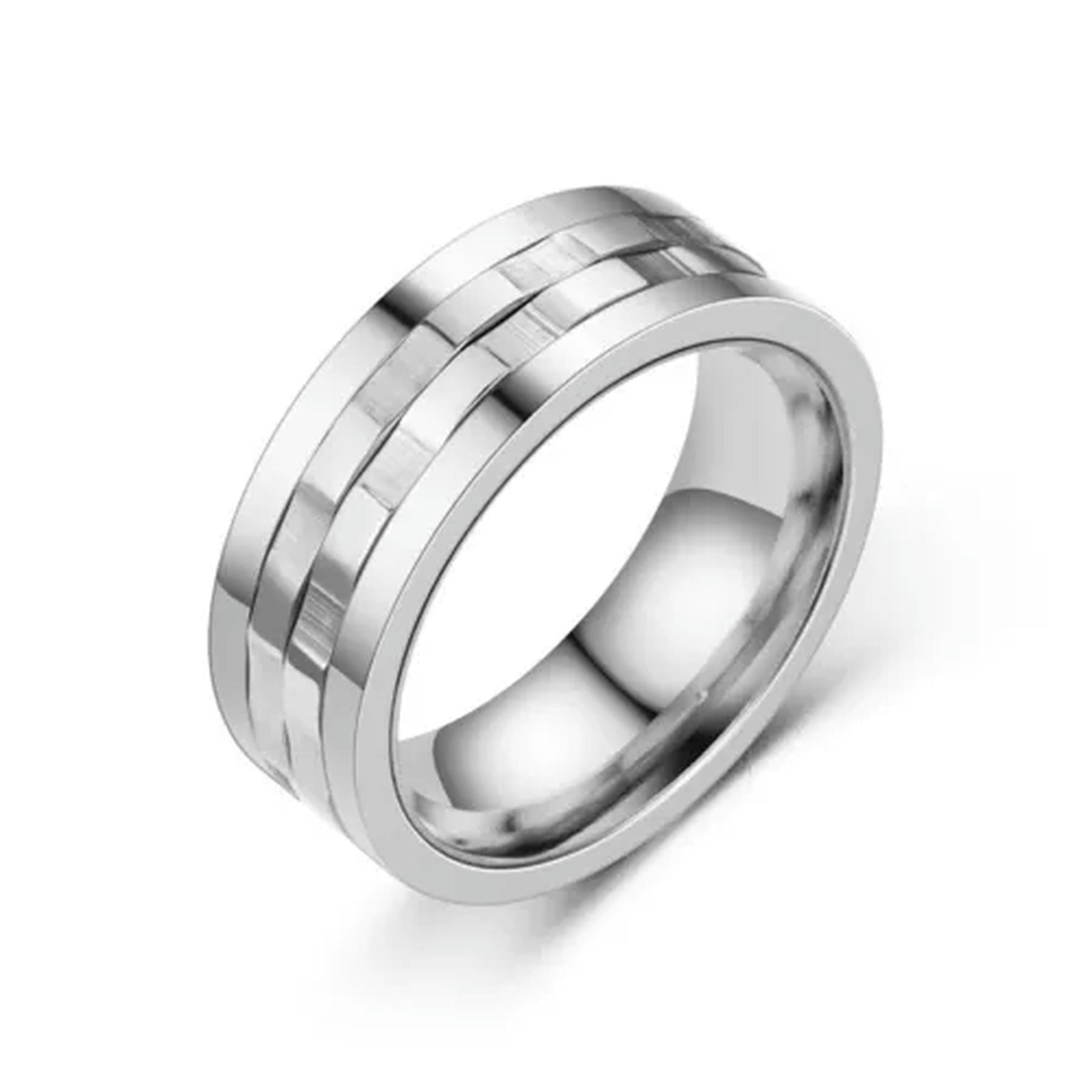 Prime Pristine 8mm Stainless Steel Spinner Ring - Comfort Fit Engraved Band For Men & Women - View #5