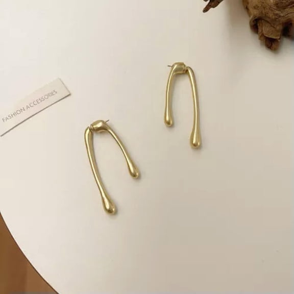 EOEMY 18K Yellow Gold Plated Women Hoop Earrings Fashion Cubic Zirconia Party Jewelry-#7