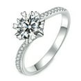 thumbnail image 1 of EOEMY 1Ct Round Cut Aaa Cz Twisted Band Women'S 925 Silver Engagement Ring Size 4-9.5, 1 of 6