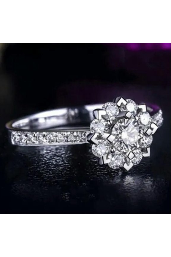 1Ct Snowflake Cz Wedding Band Women'S Jewelry 925 Silver Engagement Ring Sz 4-9