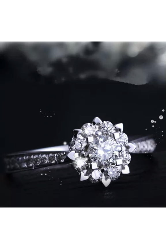 1Ct Snowflake Cz Wedding Band Women'S Jewelry 925 Silver Engagement Ring Sz 4-9