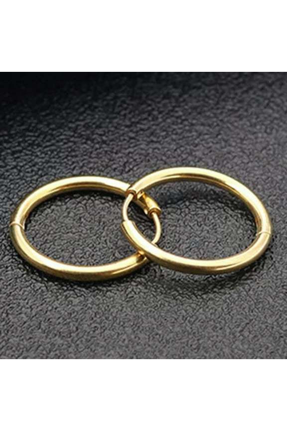 1Pair Surgical Steel Segment Nose Septum Clicker Ear Helix Tragus Ring Hoop Punk-Rose Gold-2.5*16mm