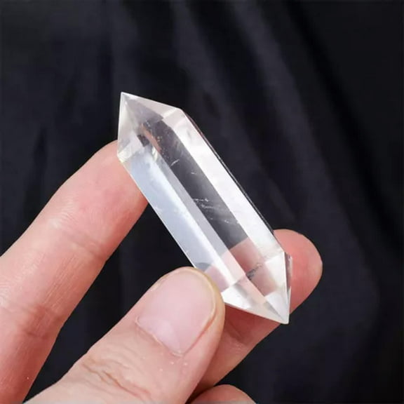 EOEMY 1Pc 30-60mm Natural Clear Quartz Rocks Crystal Wand Double Point Pound Healing-50-60mm-1Pc (Random Pick)