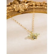 EOEMY 1Pc Exquisite Rhinestone Bee Charm Necklace Dainty Necklace Novelty Necklace-Default