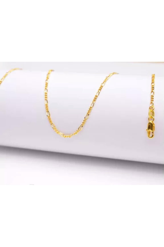 1Pcs 16-30Inches Design Jewelry 18K Yellow Gold Filled Figaro Gf Chain Necklace-18