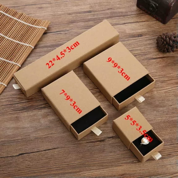 EOEMY 1Pcs Gift Box Drawer Type Jewelry Box Necklace Bracelet Box For Mens And Womens/-Coffee-7*9*3Cm