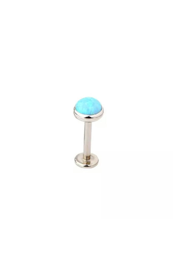 1Pcs Opal Lip Bar Ring Internally Threaded Ear Tragus Cartilage Stud Piercing-Op06-1.2mm/10mm/3mm