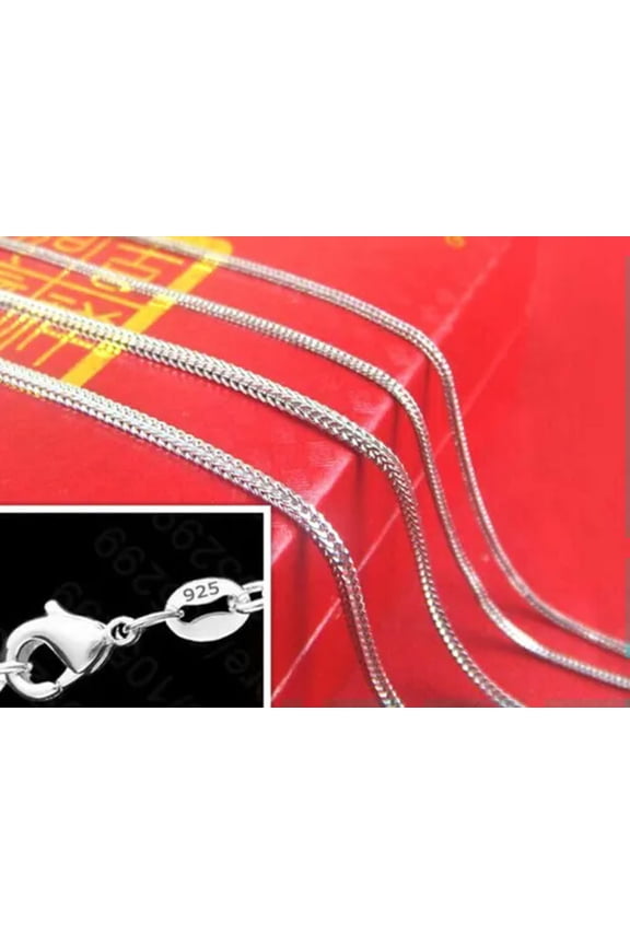 1Pcs Wholesale 16-30" Jewelry Lot 925 Silver "Fox Tail" Chain Necklace Pendant-20