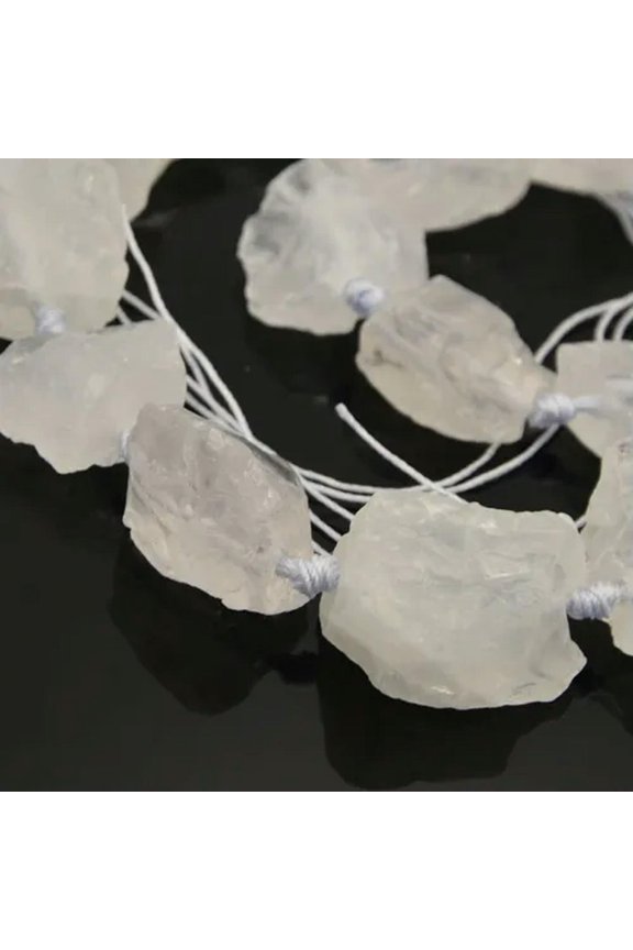 1Strand Natural Gemstone Beads Stone Spacer Beads Craft Bracelet Jewelry 13~40mm-Gemstone Quartz Crystal Rough ...