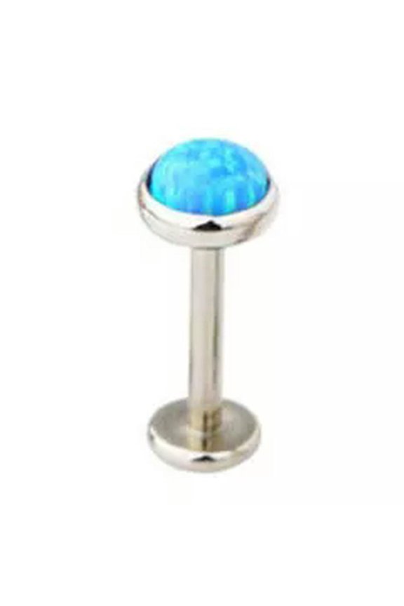 1X Opal Lip Bar Labret Ring Internally Thread Ear Tragus Cartilage Stud Piercing-Op05-1.2mm/6mm/4mm