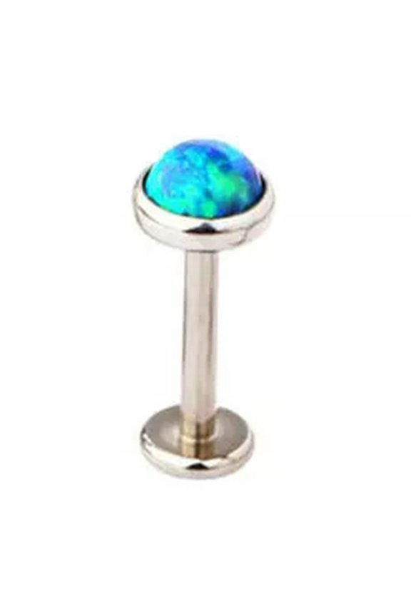 1X Opal Lip Bar Labret Ring Internally Thread Ear Tragus Cartilage Stud Piercing-Op13-1.2mm/10mm/5mm
