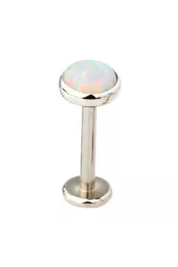 1X Opal Lip Bar Labret Ring Internally Thread Ear Tragus Cartilage Stud Piercing-Op18-1.2mm/6mm/3mm