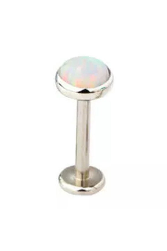 1X Opal Lip Bar Labret Ring Internally Thread Ear Tragus Cartilage Stud Piercing-Op18-1.2mm/6mm/4mm
