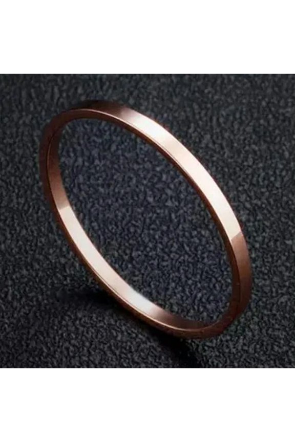 1mm Titanium Steel Band Men Womens Silver/Gold/Rose Gold/Black Tail Ring Sz 4-11