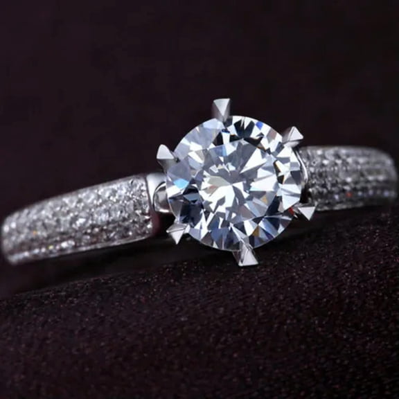 EOEMY 2.52Ct Handmade Prong Set Cz Band 925 Silver Women'S Engagement Ring Size 4-9.5