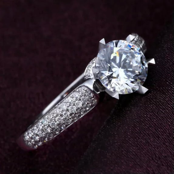 EOEMY 2.52Ct Handmade Prong Set Cz Band 925 Silver Women'S Engagement Ring Size 4-9.5