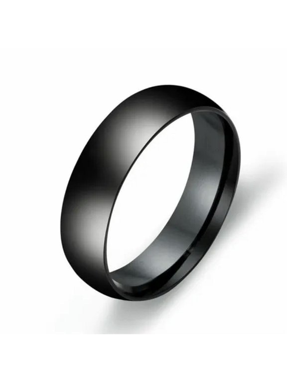 2/6/8/10/15mm Titanium Band Men Womens Stainless Steel Black Matte Polished Ring