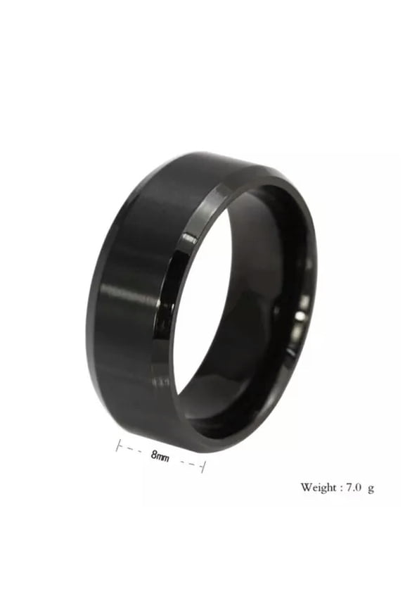 2/6/8/10/15mm Titanium Band Men Womens Stainless Steel Black Matte Polished Ring