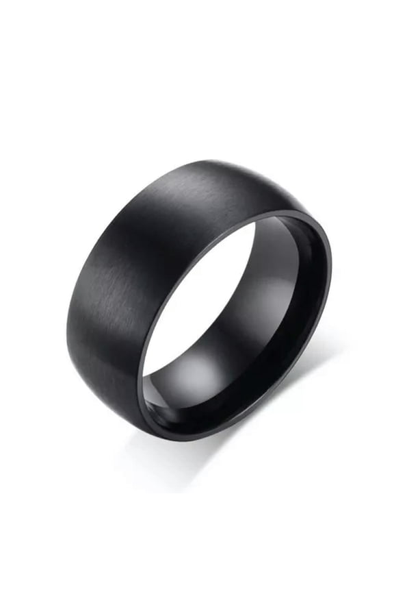 2/6/8/10/15mm Titanium Band Men Womens Stainless Steel Black Matte Polished Ring