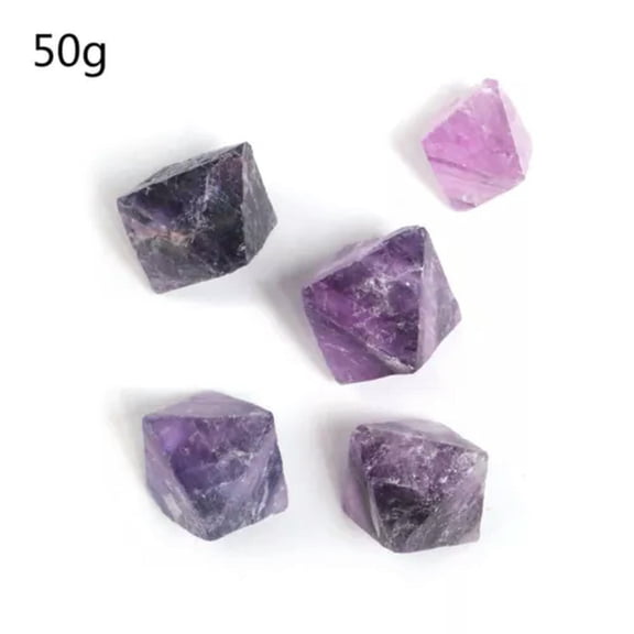 EOEMY 20-40mm Natural Colorful Fluorite Octahedron Crystal Quartz Mineral Healing Gift-Light Purple (50G/2-3Cm)-Random Pick