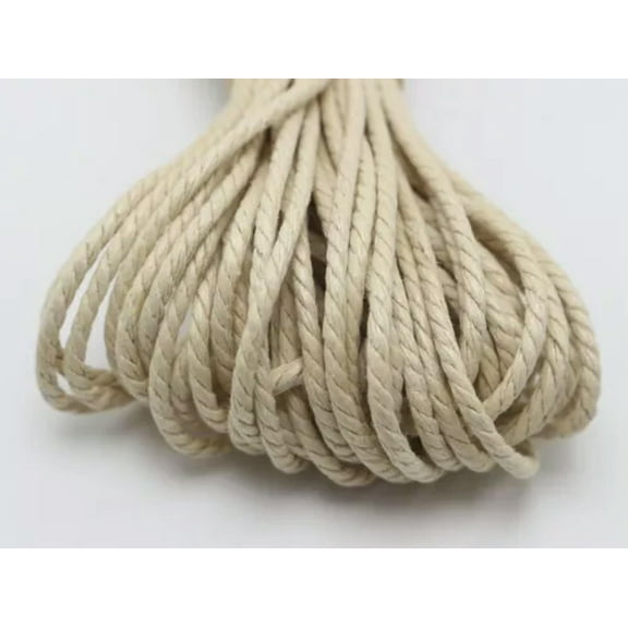 EOEMY 20 Meters Waxed Twisted Cotton Cord Thread Line 2mm Macrame Rope String Jewelry-Khaki