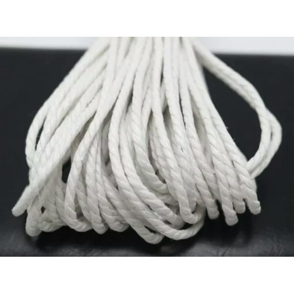 EOEMY 20 Meters Waxed Twisted Cotton Cord Thread Line 2mm Macrame Rope String Jewelry-White