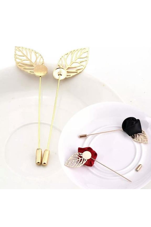 20 Pcs Golden Leaf Clutch Stick Pin Lapel Stick Brooch Suit Badge Diy Costume