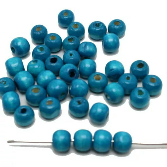 EOEMY 200 10mm Round Wood Beads ~ Wooden Beads Color For Choice-Blue