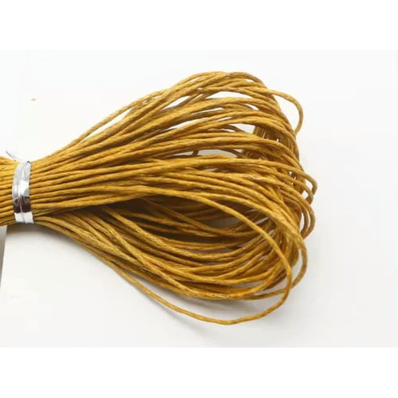 EOEMY 200 Meters Waxed Cotton Beading Cord 1mm For Bracelet String Color Choice-Gold