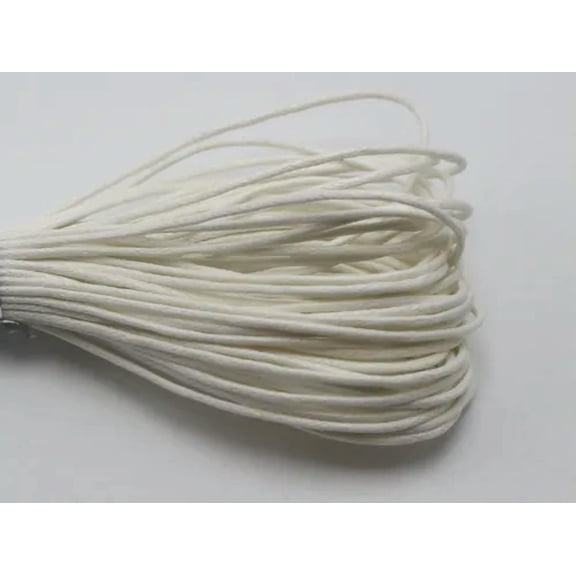 EOEMY 200 Meters Waxed Cotton Beading Cord 1mm For Bracelet String Color Choice-White