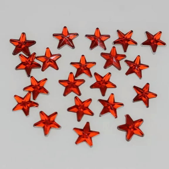 EOEMY 2000Pcs Acrylic Flatback Tiny Star Rhinestone Gems 6mm Diy Embellishment Nail-Red