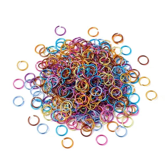 EOEMY 200G Colorful Aluminum Wire Open Jump Rings Unsoldered Loop Findings Pick 6~10mm-6mm, 8600Pcs/200G