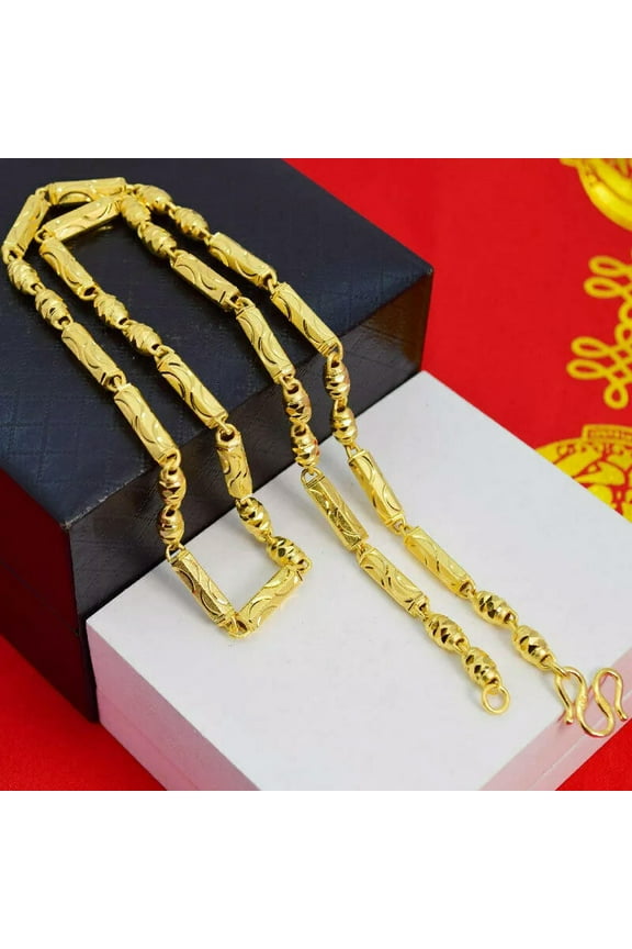 2022 Men'S Chain 22K 23K 24K Thai Baht Gold Filled Yellow Gp Necklace Jewelry